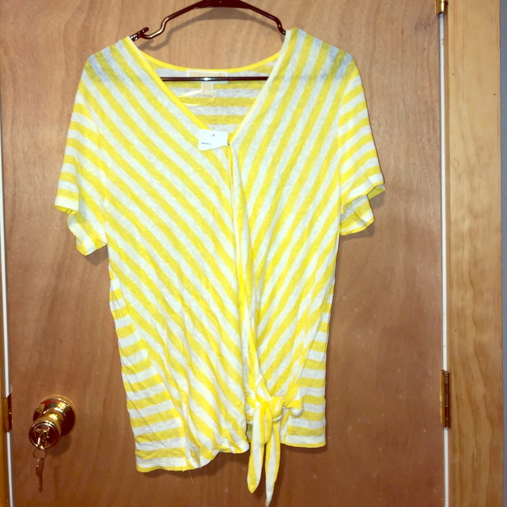 🌸 Michael Michael Kors Stripe Tie Blouse